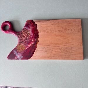 Handcrafted Maple & Resin Bread Board 15” x 8” Artisan Charcuterie Serving Board
